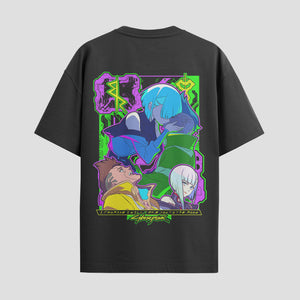 Playera urbana de anime y gaming ExtraLife MX, corte Standard Fit unisex ligero y transpirable en color Deep Black y Pure White, ropa de uso diario para gym y casual.