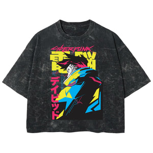 Playera streetwear premium de anime y gaming ExtraLife MX, corte boxy deluxe mineral wash heavyweight en color Acid Wash, moda urbana mexicana de culto.