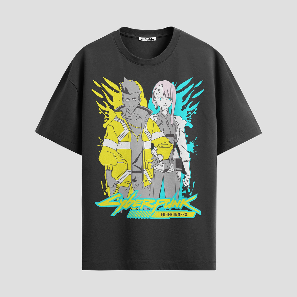 Playera urbana de anime y gaming ExtraLife MX, corte Classic Premium unisex ligero y transpirable en color Deep Black y Pure White, ropa de uso diario para gym y casual.