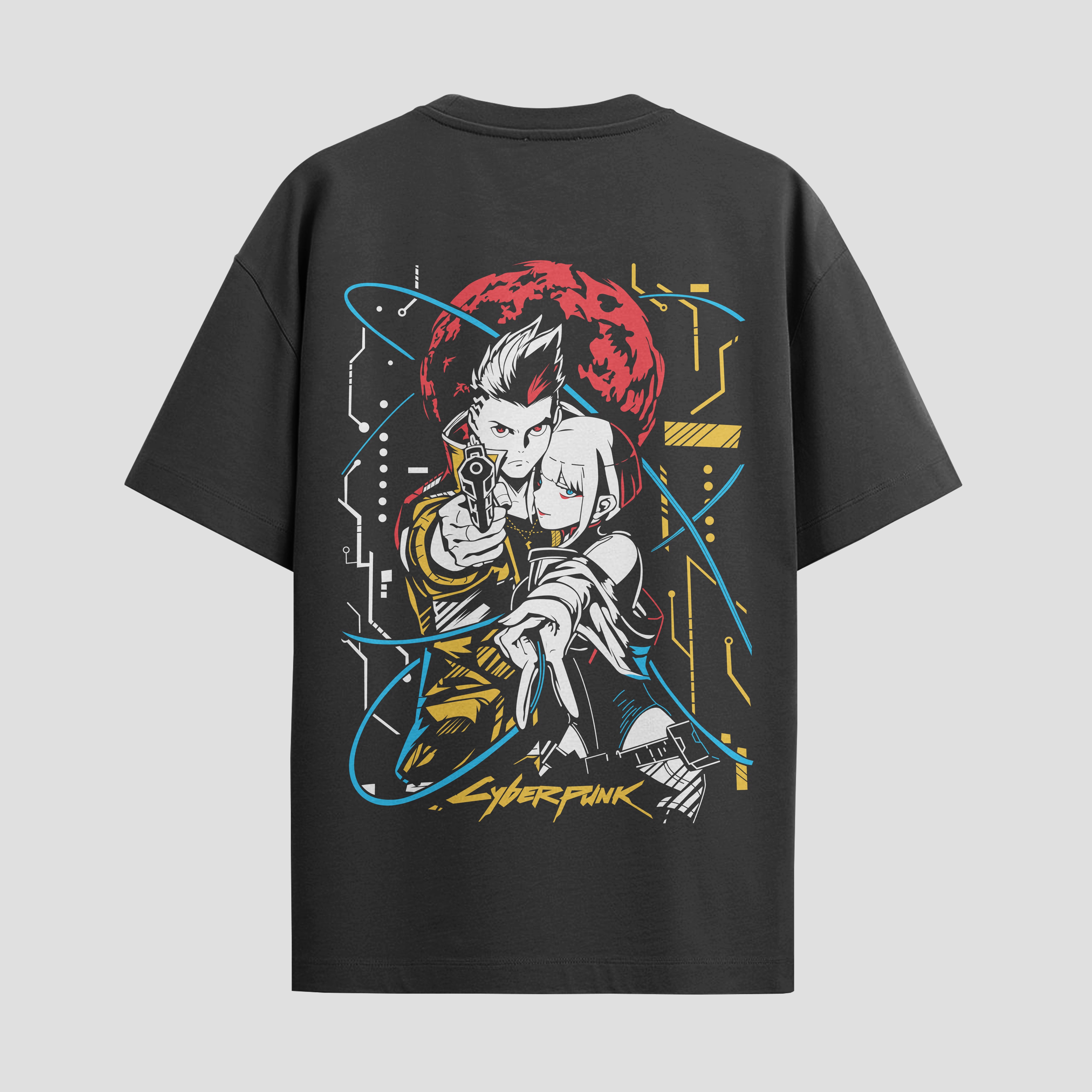 Playera urbana de anime y gaming ExtraLife MX, corte Standard Fit unisex ligero y transpirable en color Deep Black y Pure White, ropa de uso diario para gym y casual.