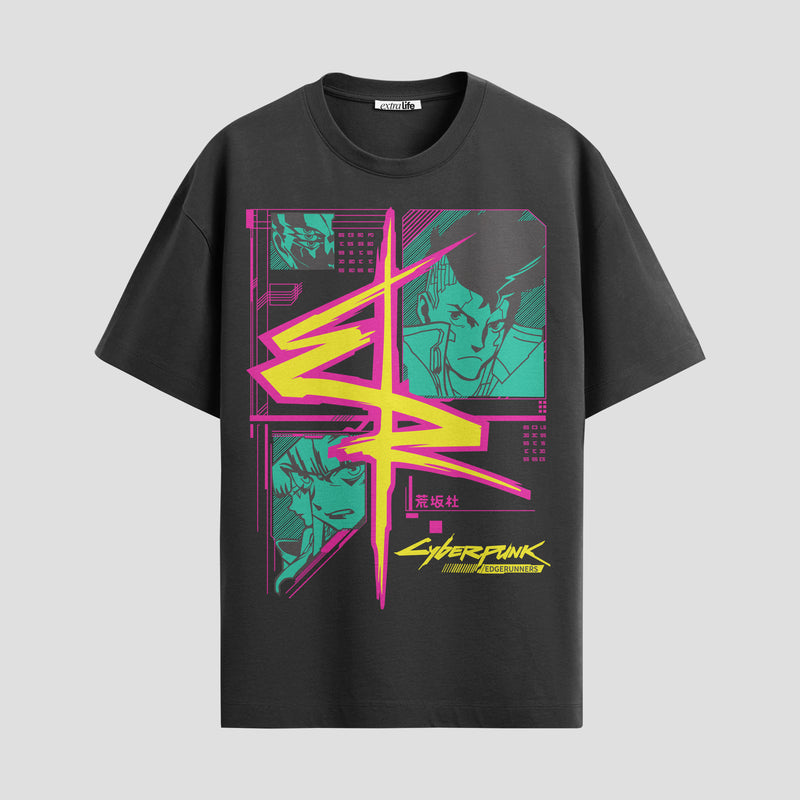 Playera urbana de anime y gaming ExtraLife MX, corte Standard Fit unisex ligero y transpirable en color Deep Black y Pure White, ropa de uso diario para gym y casual.