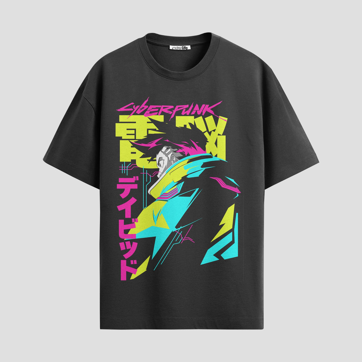Playera urbana de anime y gaming ExtraLife MX, corte Classic Premium unisex ligero y transpirable en color Deep Black y Pure White, ropa de uso diario para gym y casual.