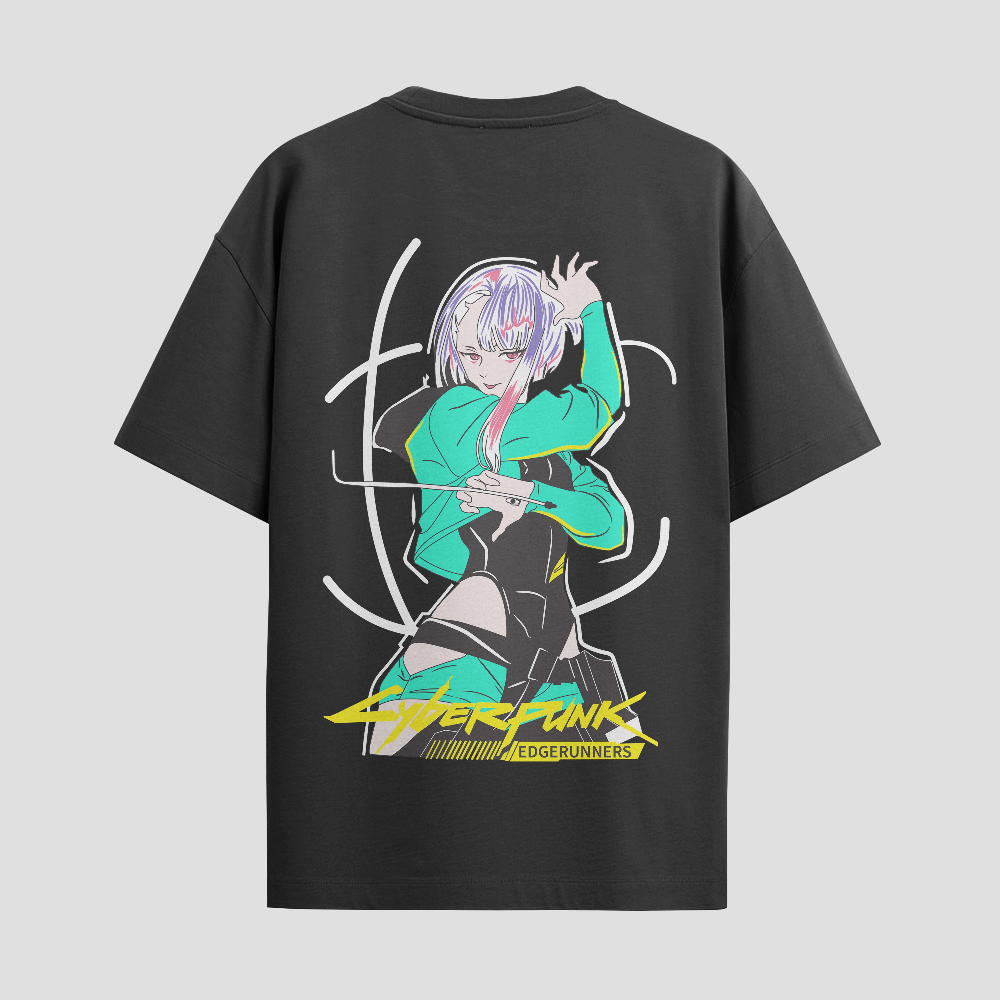 Playera urbana de anime y gaming ExtraLife MX, corte Standard Fit unisex ligero y transpirable en color Deep Black y Pure White, ropa de uso diario para gym y casual.