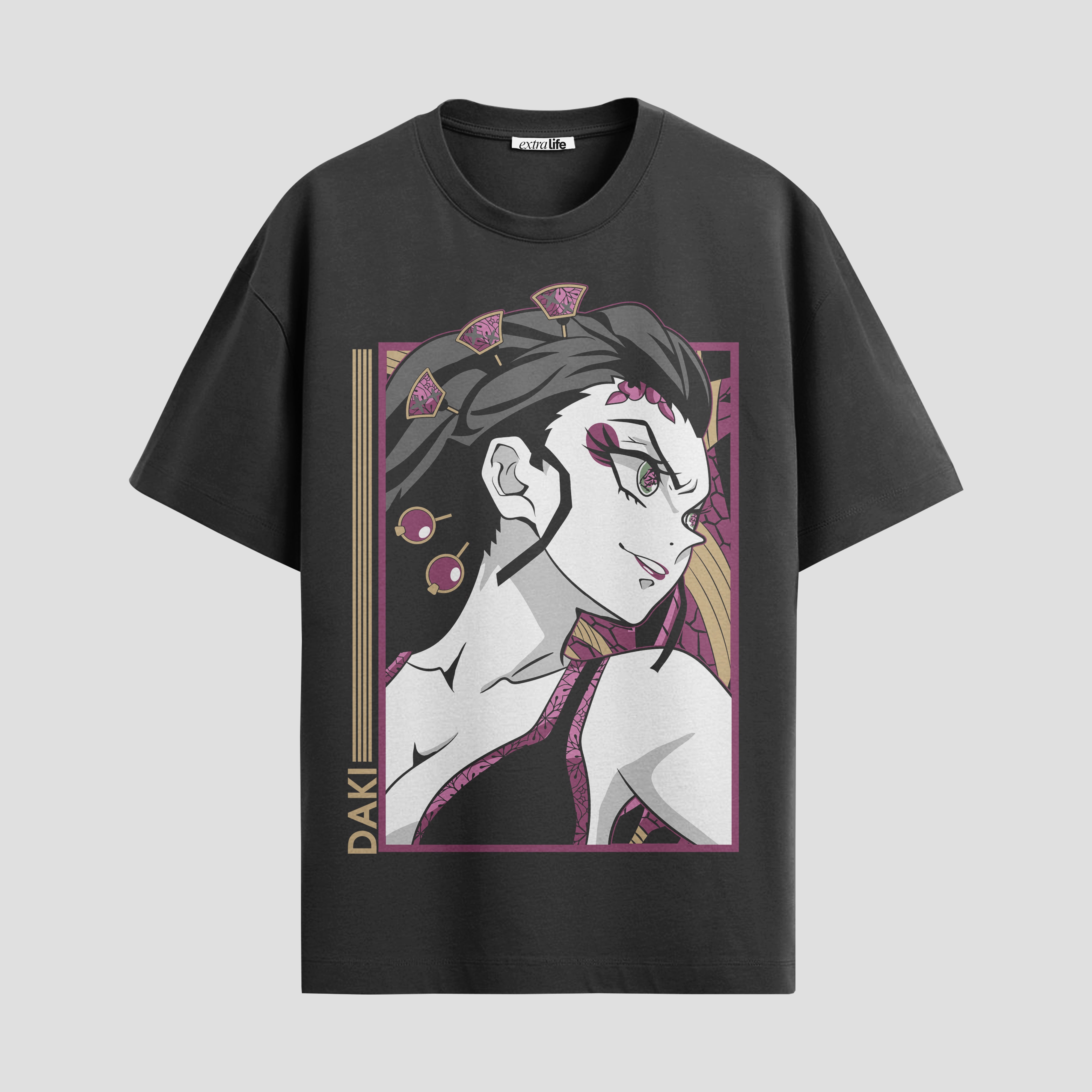 Playera urbana de anime y gaming ExtraLife MX, corte Standard Fit unisex ligero y transpirable en color Deep Black y Pure White, ropa de uso diario para gym y casual.