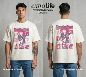 Lo Paranormal Cotidiano | Los Fantasmas Cotidianos #00562 - Playera Oversized Premium | Off White - Foto en modelo