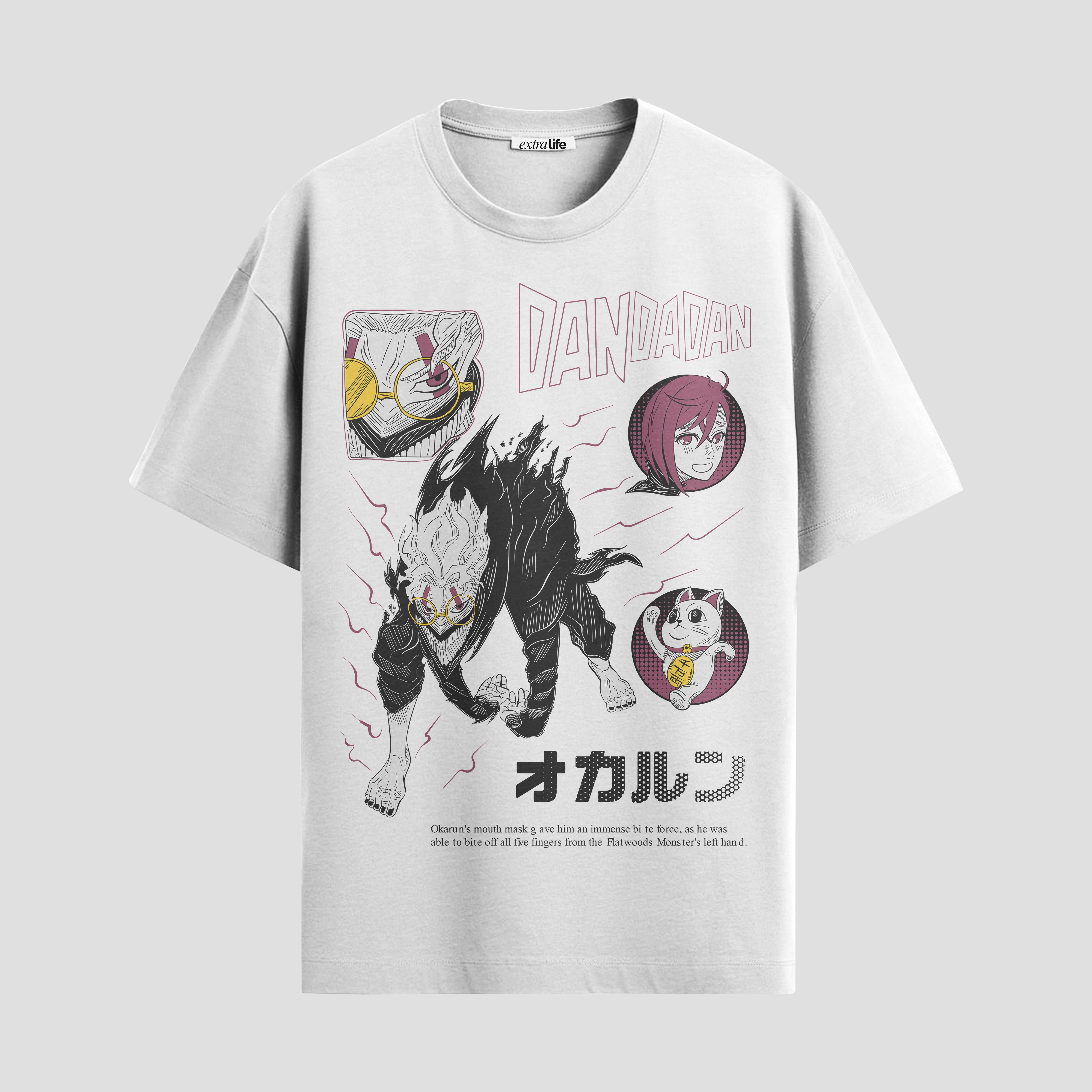 Playera urbana de anime y gaming ExtraLife MX, corte Standard Fit unisex ligero y transpirable en color Deep Black y Pure White, ropa de uso diario para gym y casual.