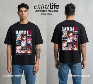 Lo Paranormal Cotidiano | El Grupo Paranormal #00565 - Playera Oversized Premium | Deep Black - Foto en modelo