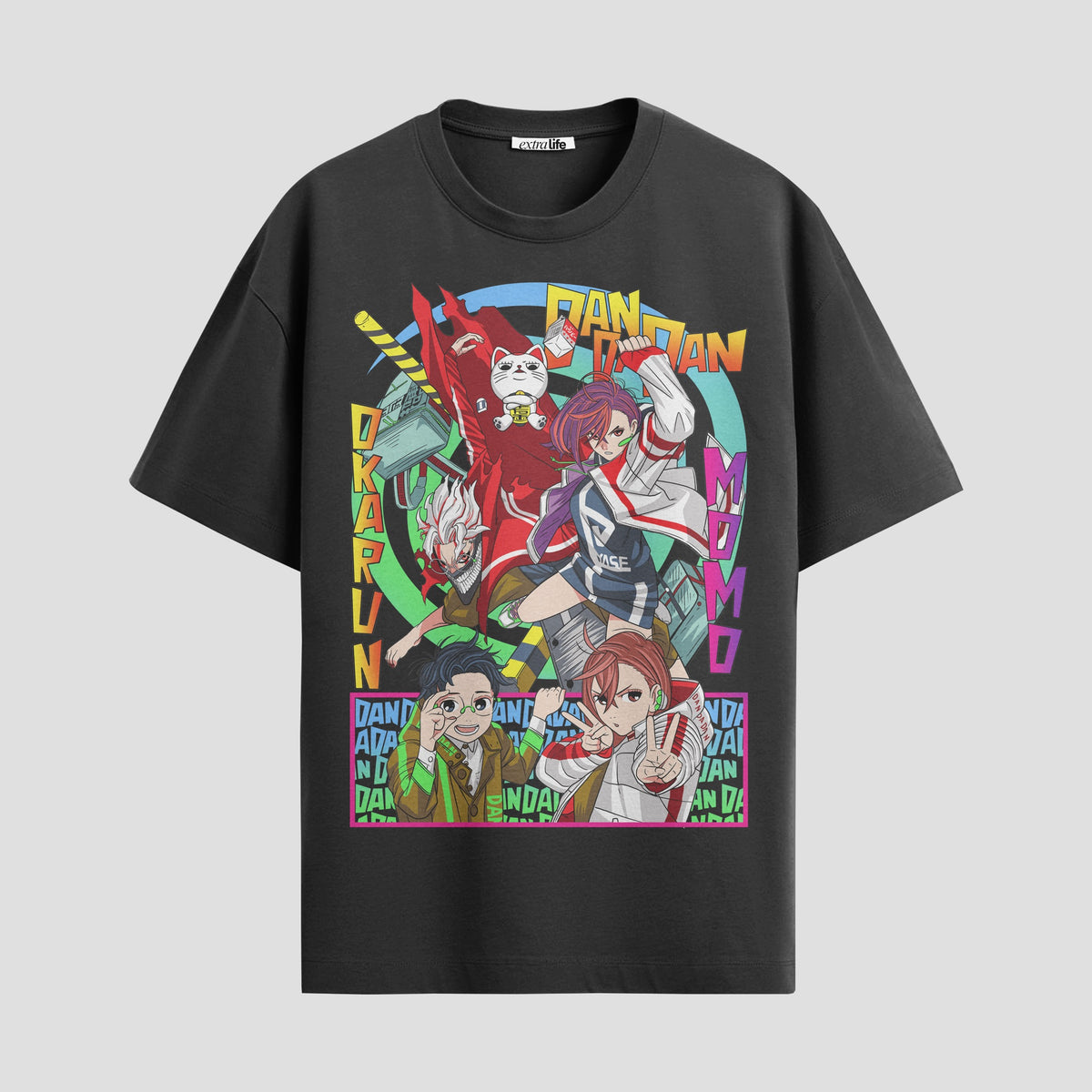 Playera urbana de anime y gaming ExtraLife MX, corte Classic Premium unisex ligero y transpirable en color Deep Black y Pure White, ropa de uso diario para gym y casual.
