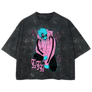 Playera streetwear premium de anime y gaming ExtraLife MX, corte boxy deluxe mineral wash heavyweight en color Acid Wash, moda urbana mexicana de culto.