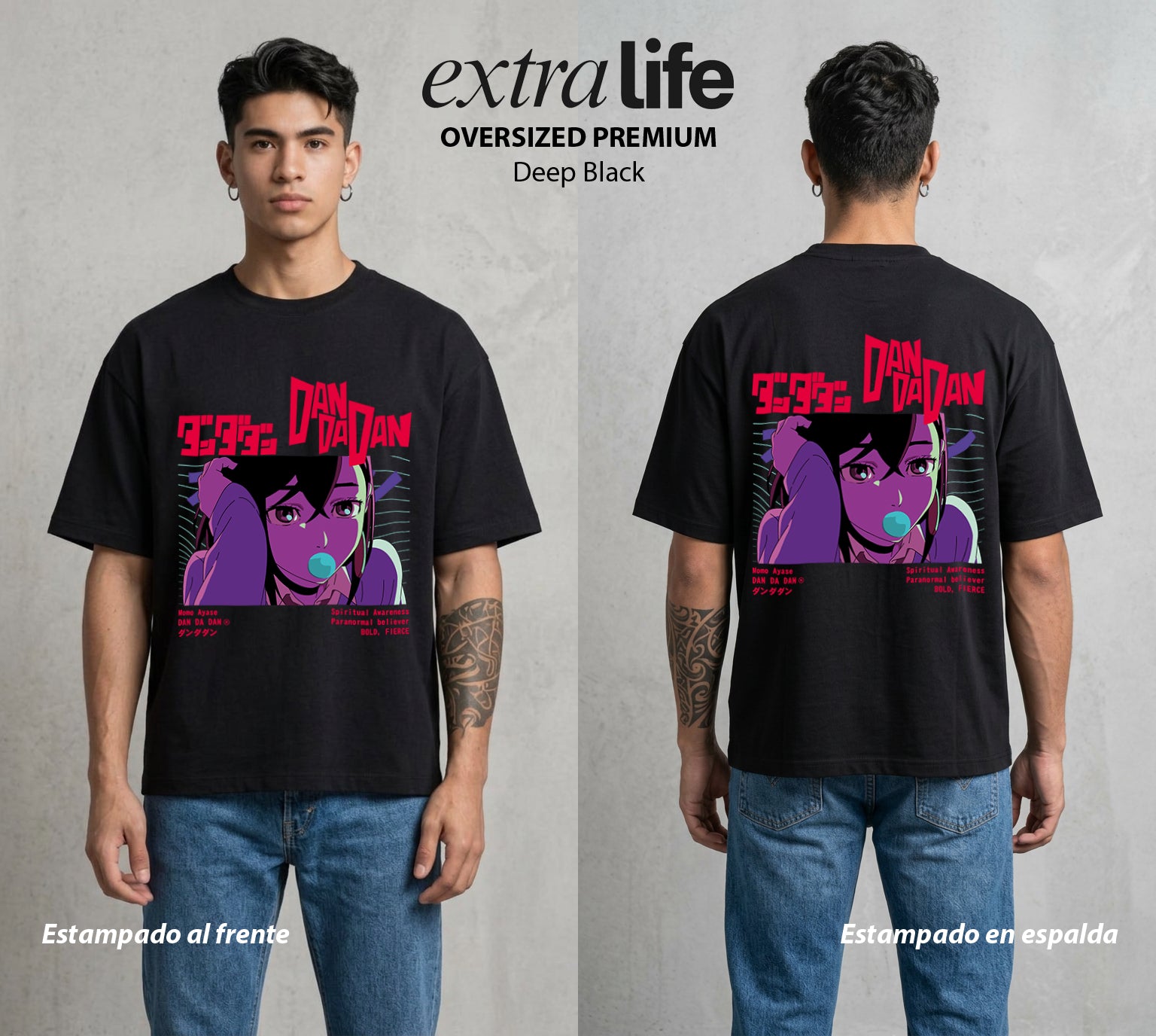 Lo Paranormal Cotidiano | La Chica del Ocultismo #00569 - Playera Oversized Premium | Deep Black - Foto en modelo