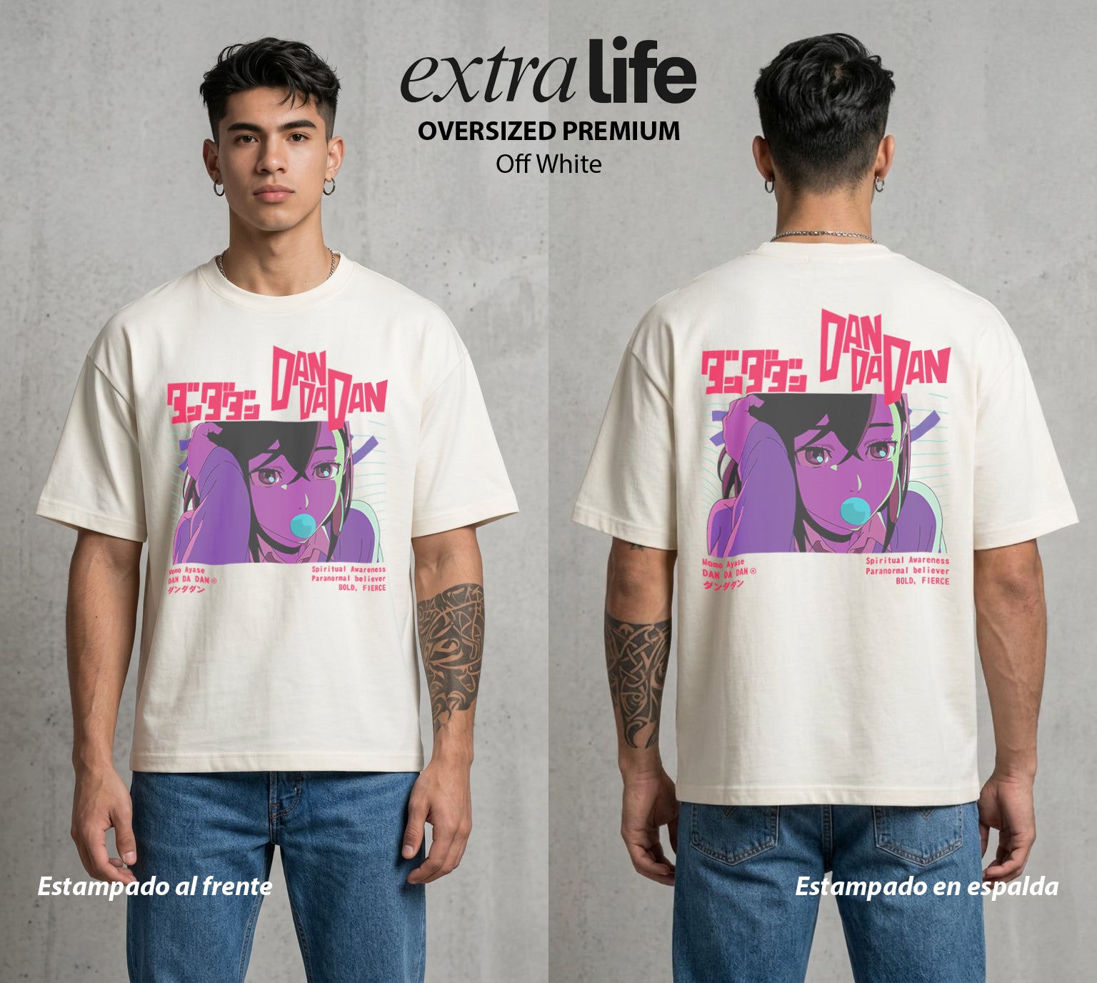 Lo Paranormal Cotidiano | La Chica del Ocultismo #00569 - Playera Oversized Premium | Off White - Foto en modelo