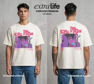 Lo Paranormal Cotidiano | La Chica del Ocultismo #00569 - Playera Oversized Premium | Off White - Foto en modelo
