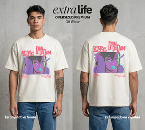 Lo Paranormal Cotidiano | La Cazadora de Espiritus #00572 - Playera Oversized Premium | Off White - Foto en modelo