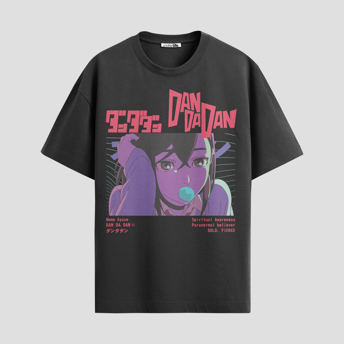Playera urbana de anime y gaming ExtraLife MX, corte Classic Premium unisex ligero y transpirable en color Deep Black y Pure White, ropa de uso diario para gym y casual.