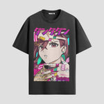 Playera urbana de anime y gaming ExtraLife MX, corte Standard Fit unisex ligero y transpirable en color Deep Black y Pure White, ropa de uso diario para gym y casual.