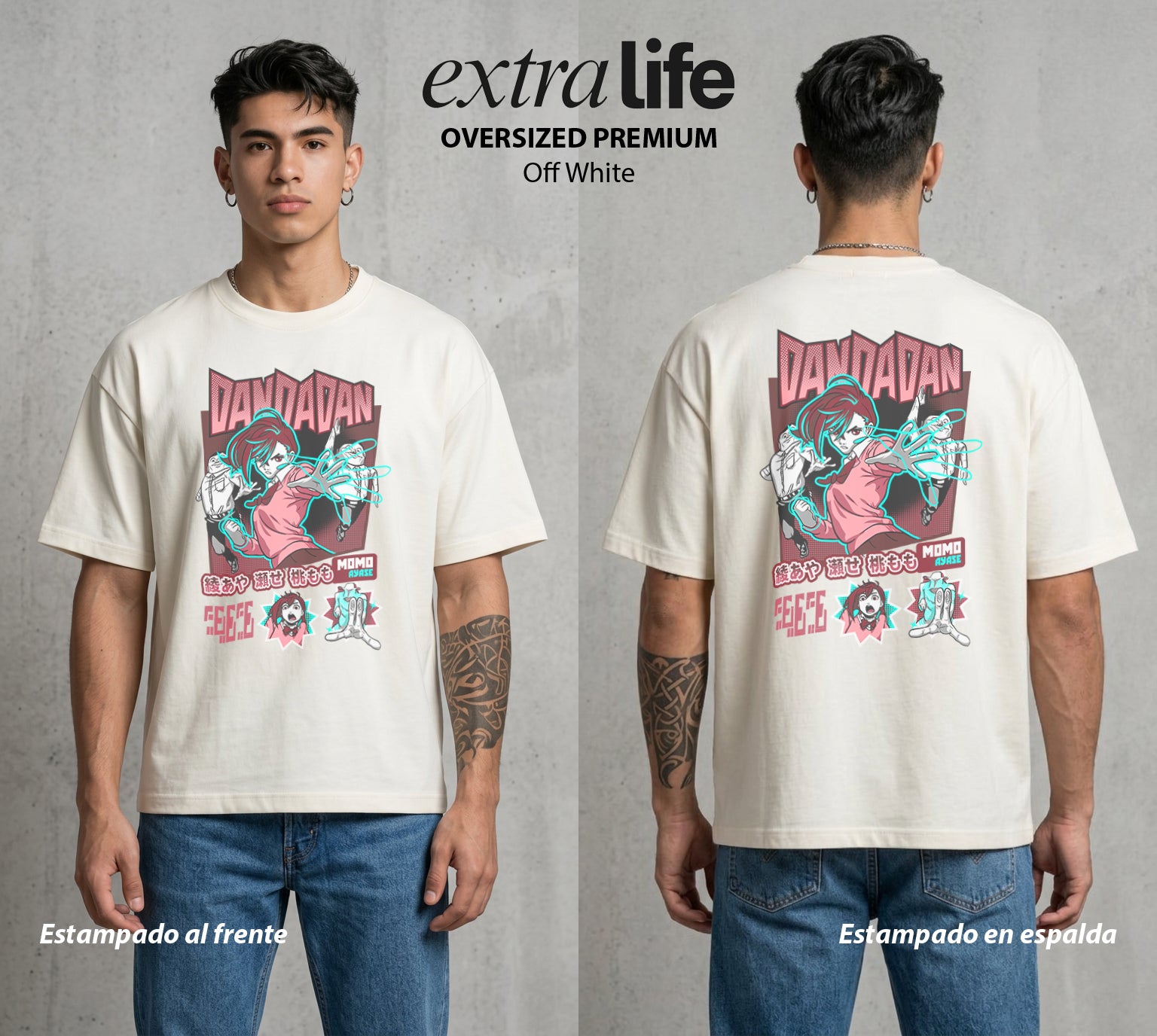 Lo Paranormal Cotidiano | La Chica y los Aliens #00574 - Playera Oversized Premium | Off White - Foto en modelo