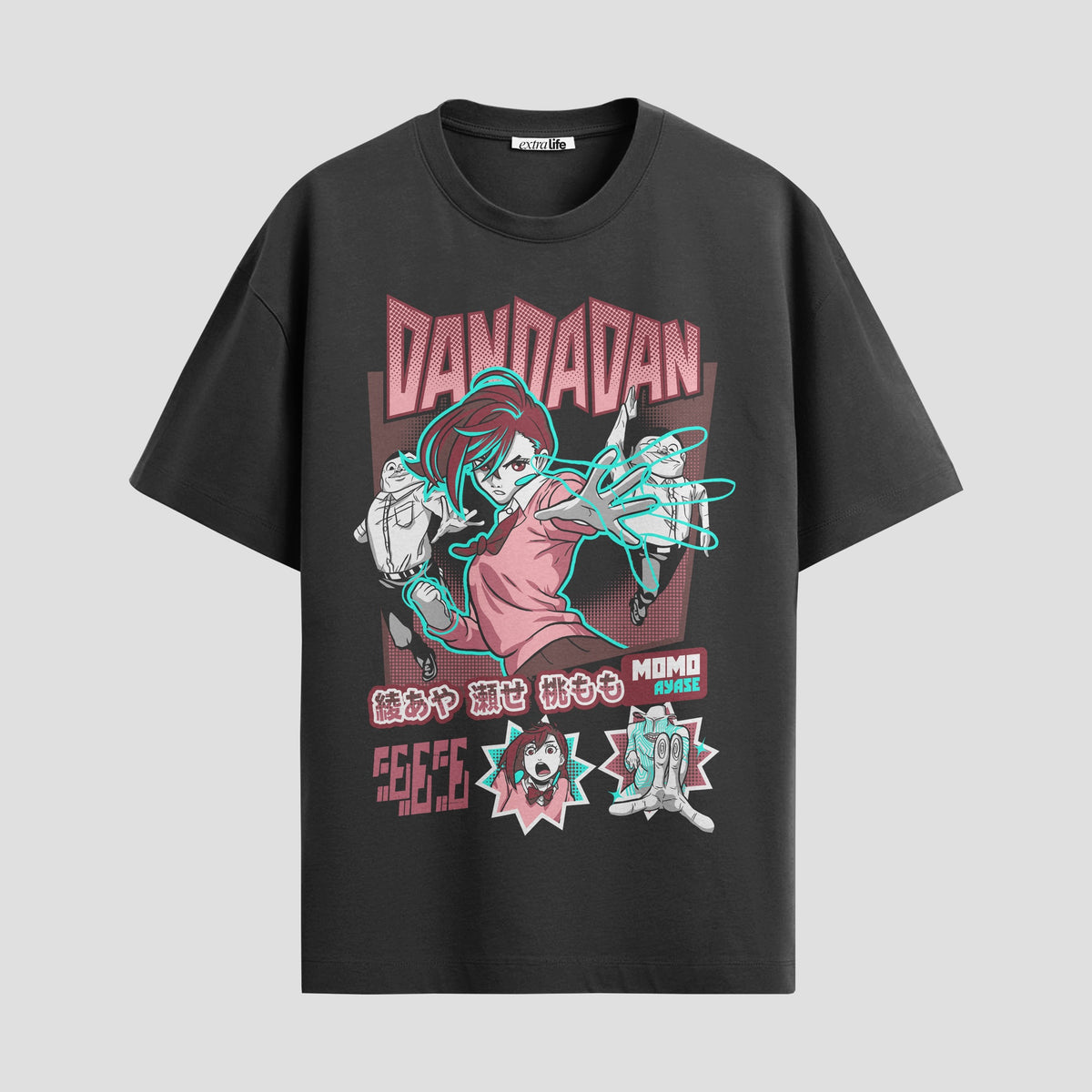 Playera urbana de anime y gaming ExtraLife MX, corte Classic Premium unisex ligero y transpirable en color Deep Black y Pure White, ropa de uso diario para gym y casual.