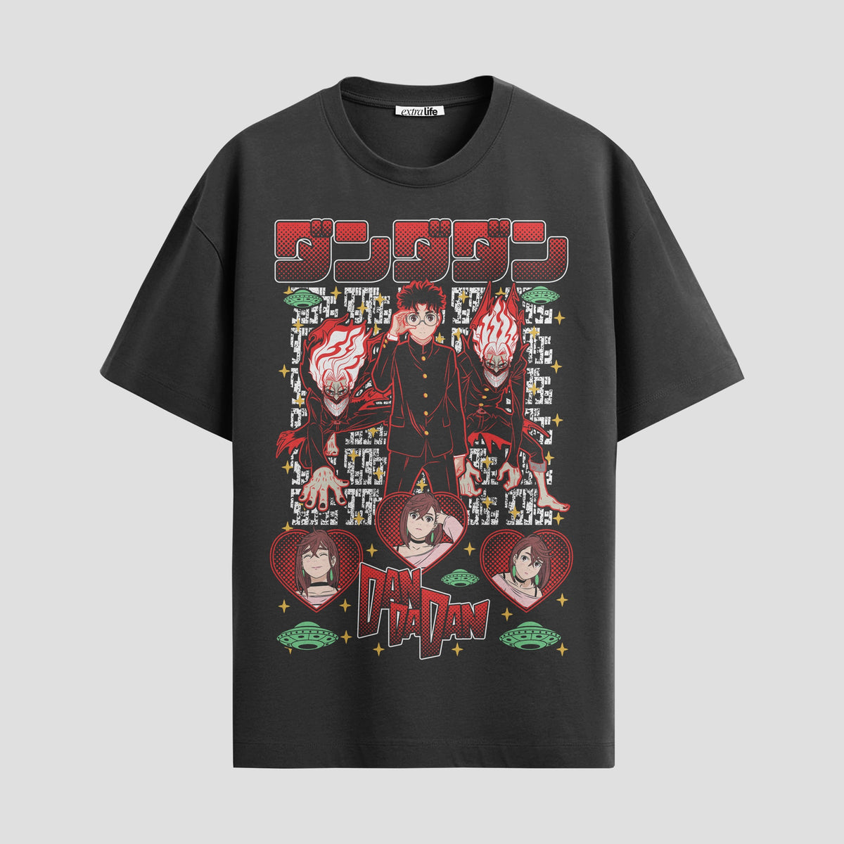 Playera urbana de anime y gaming ExtraLife MX, corte Classic Premium unisex ligero y transpirable en color Deep Black y Pure White, ropa de uso diario para gym y casual.