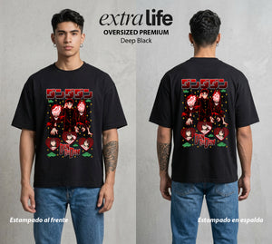 Lo Paranormal Cotidiano | Los Dos del Ocultismo #00576 - Playera Oversized Premium | Deep Black - Foto en modelo