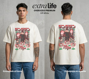 Lo Paranormal Cotidiano | Los Dos del Ocultismo #00576 - Playera Oversized Premium | Off White - Foto en modelo