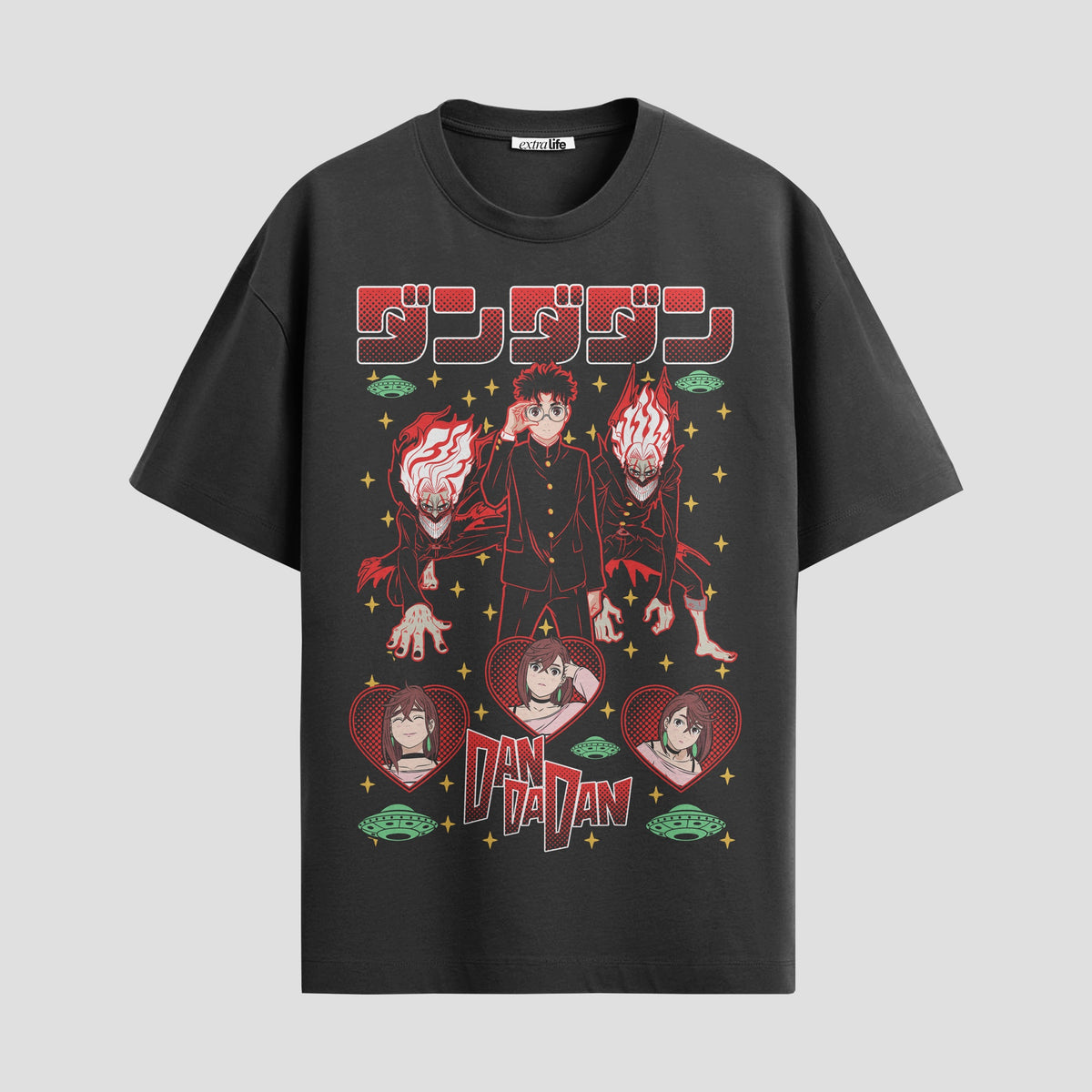 Playera urbana de anime y gaming ExtraLife MX, corte Classic Premium unisex ligero y transpirable en color Deep Black y Pure White, ropa de uso diario para gym y casual.