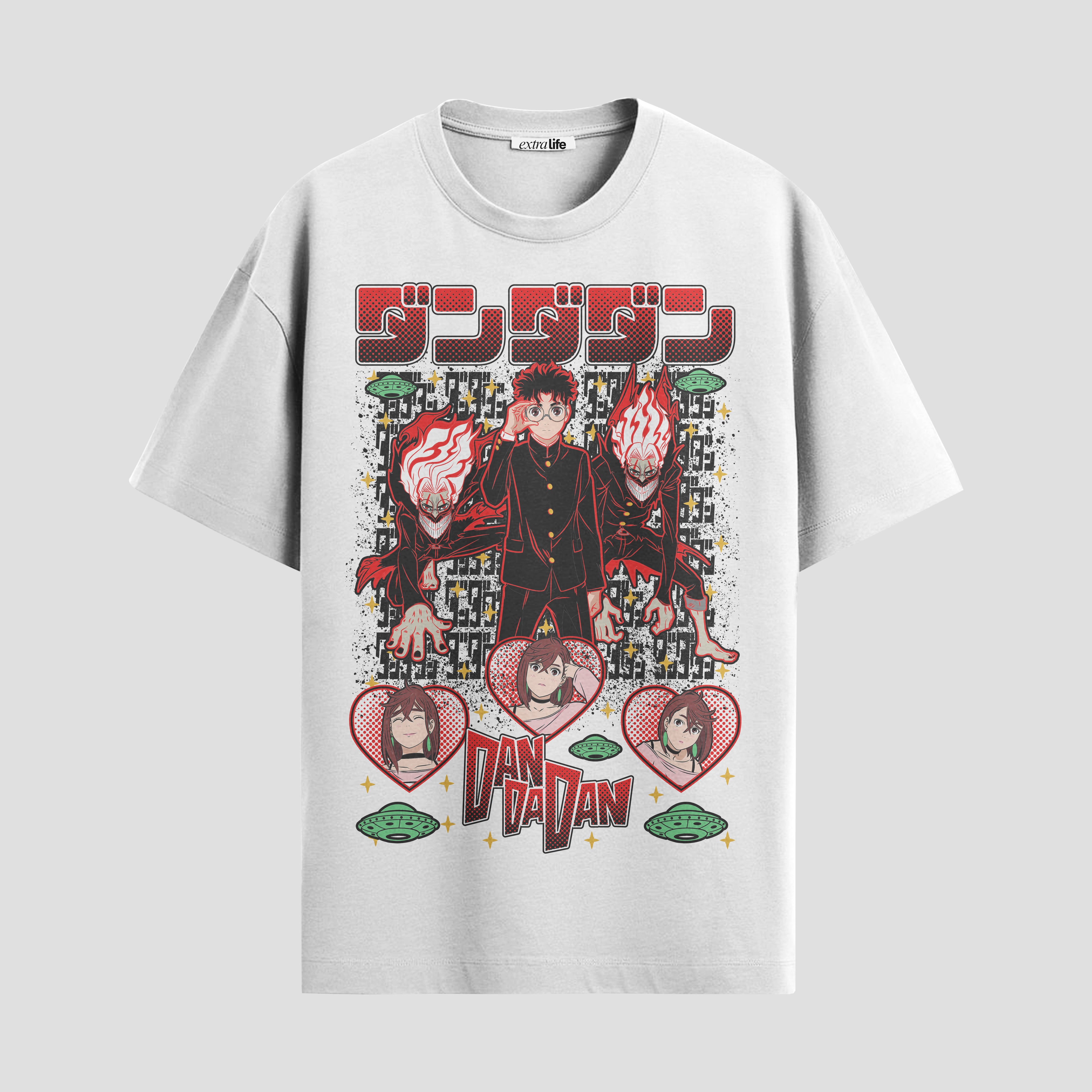 Playera urbana de anime y gaming ExtraLife MX, corte Standard Fit unisex ligero y transpirable en color Deep Black y Pure White, ropa de uso diario para gym y casual.