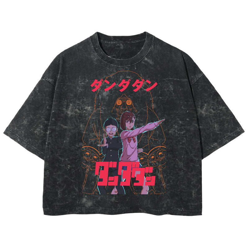 Playera streetwear premium de anime y gaming ExtraLife MX, corte boxy deluxe mineral wash heavyweight en color Acid Wash, moda urbana mexicana de culto.