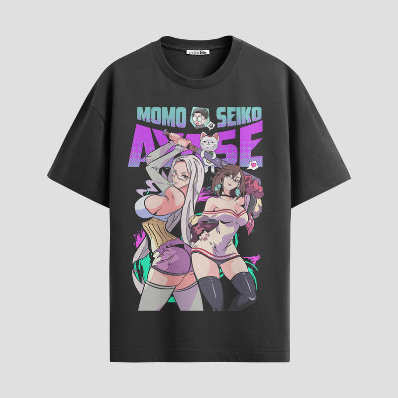 Playera urbana de anime y gaming ExtraLife MX, corte Standard Fit unisex ligero y transpirable en color Deep Black y Pure White, ropa de uso diario para gym y casual.