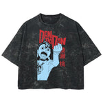 Playera streetwear premium de anime y gaming ExtraLife MX, corte boxy deluxe mineral wash heavyweight en color Acid Wash, moda urbana mexicana de culto.