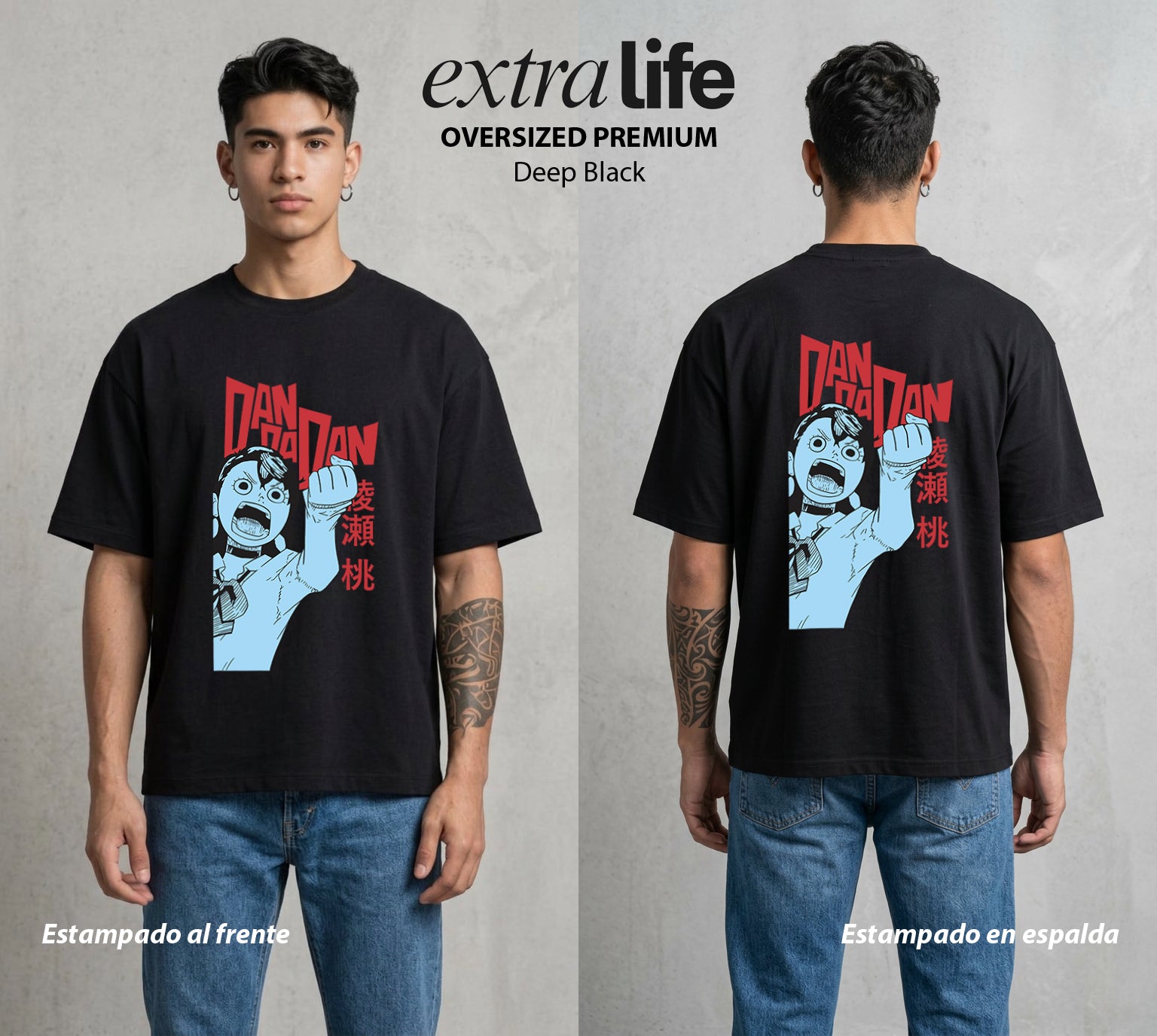 Lo Paranormal Cotidiano | La Cazadora de Espiritus #00581 - Playera Oversized Premium | Deep Black - Foto en modelo