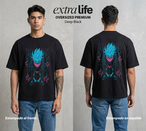 Lo Paranormal Cotidiano | El Chico del Ocultismo #00582 - Playera Oversized Premium | Deep Black - Foto en modelo