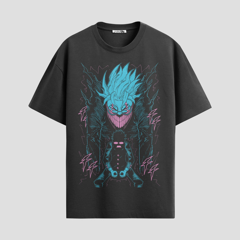 Playera urbana de anime y gaming ExtraLife MX, corte Standard Fit unisex ligero y transpirable en color Deep Black y Pure White, ropa de uso diario para gym y casual.