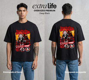 Lo Paranormal Cotidiano | El Viento Sobrenatural #00588 - Playera Oversized Premium | Deep Black - Foto en modelo
