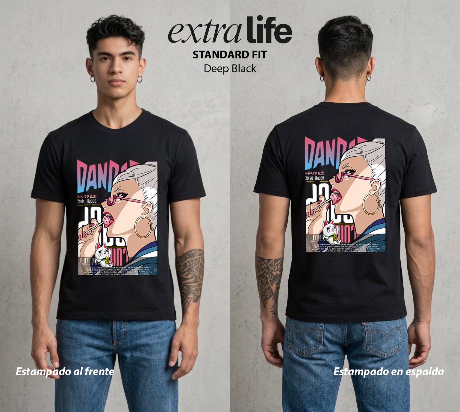Lo Paranormal Cotidiano | La Abuela del Poder #00591 - Playera Standard Fit | Deep Black - Foto en modelo