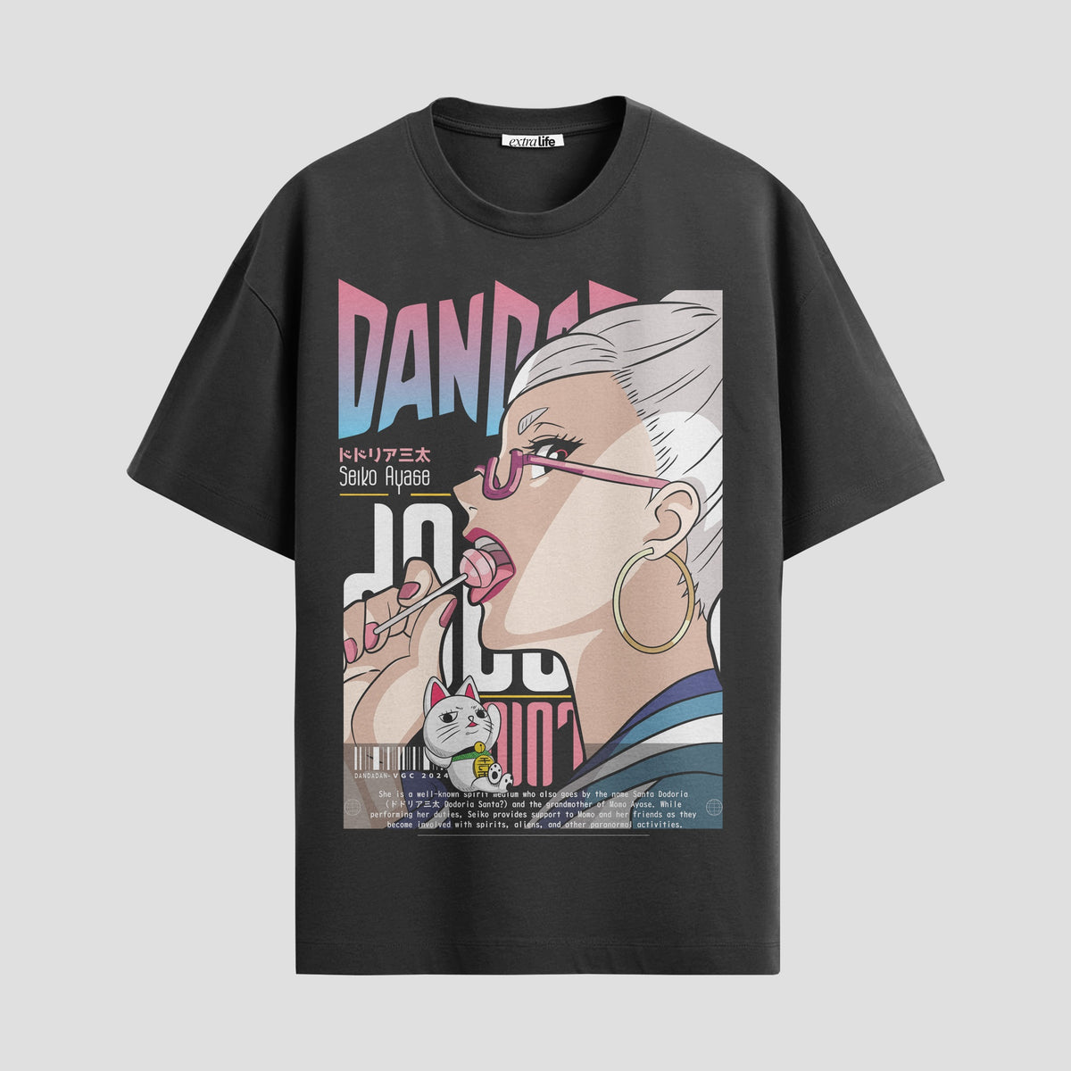 Playera urbana de anime y gaming ExtraLife MX, corte Classic Premium unisex ligero y transpirable en color Deep Black y Pure White, ropa de uso diario para gym y casual.