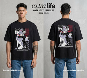 Lo Paranormal Cotidiano | La Abuela Veloz #00593 - Playera Oversized Premium | Deep Black - Foto en modelo