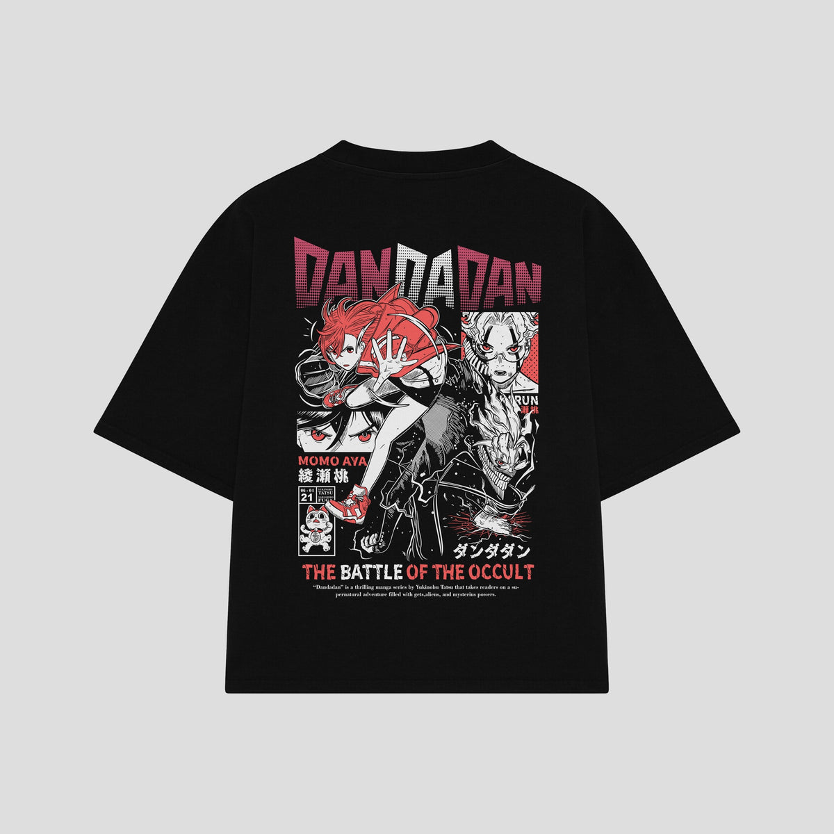Playera streetwear premium de anime y gaming ExtraLife MX, corte oversized drop shoulder ligero y fresco en color Deep Black y Off-White, moda urbana mexicana de culto.