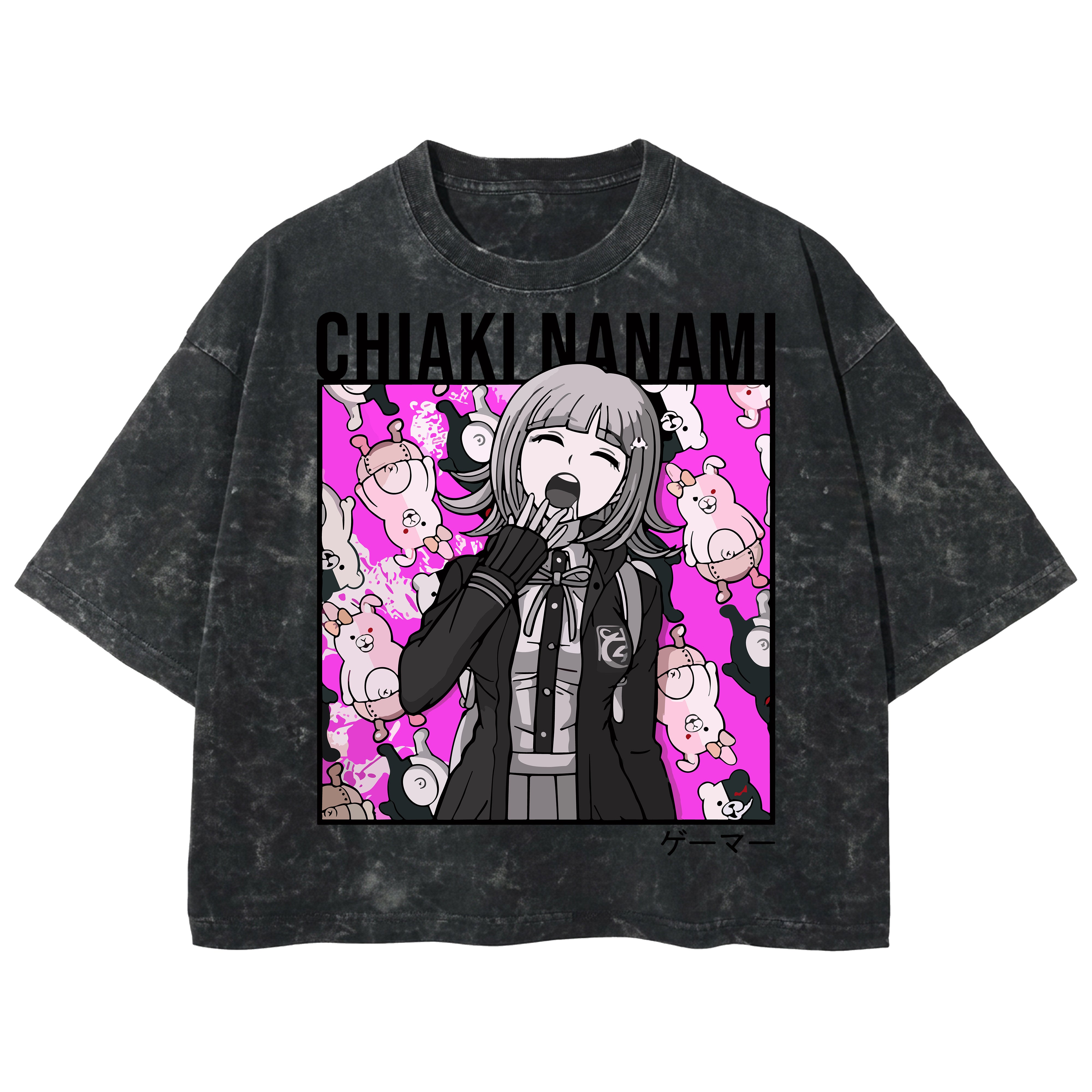 Playera streetwear premium de anime y gaming ExtraLife MX, corte boxy deluxe mineral wash heavyweight en color Acid Wash, moda urbana mexicana de culto.