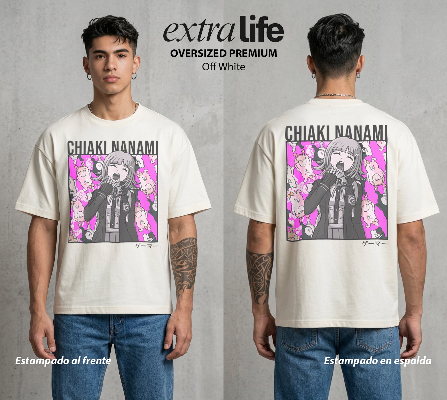 El Juicio Final Escolar | El de Corbata y Filo #00597 - Playera Oversized Premium | Off White - Foto en modelo