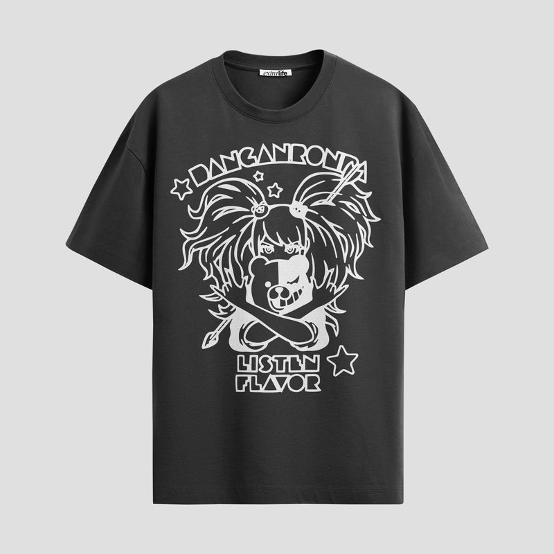 Playera urbana de anime y gaming ExtraLife MX, corte Standard Fit unisex ligero y transpirable en color Deep Black y Pure White, ropa de uso diario para gym y casual.