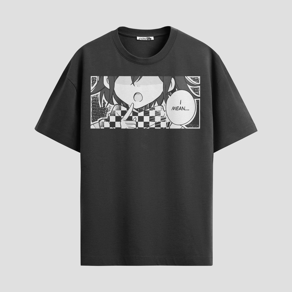 Playera urbana de anime y gaming ExtraLife MX, corte Classic Premium unisex ligero y transpirable en color Deep Black y Pure White, ropa de uso diario para gym y casual.