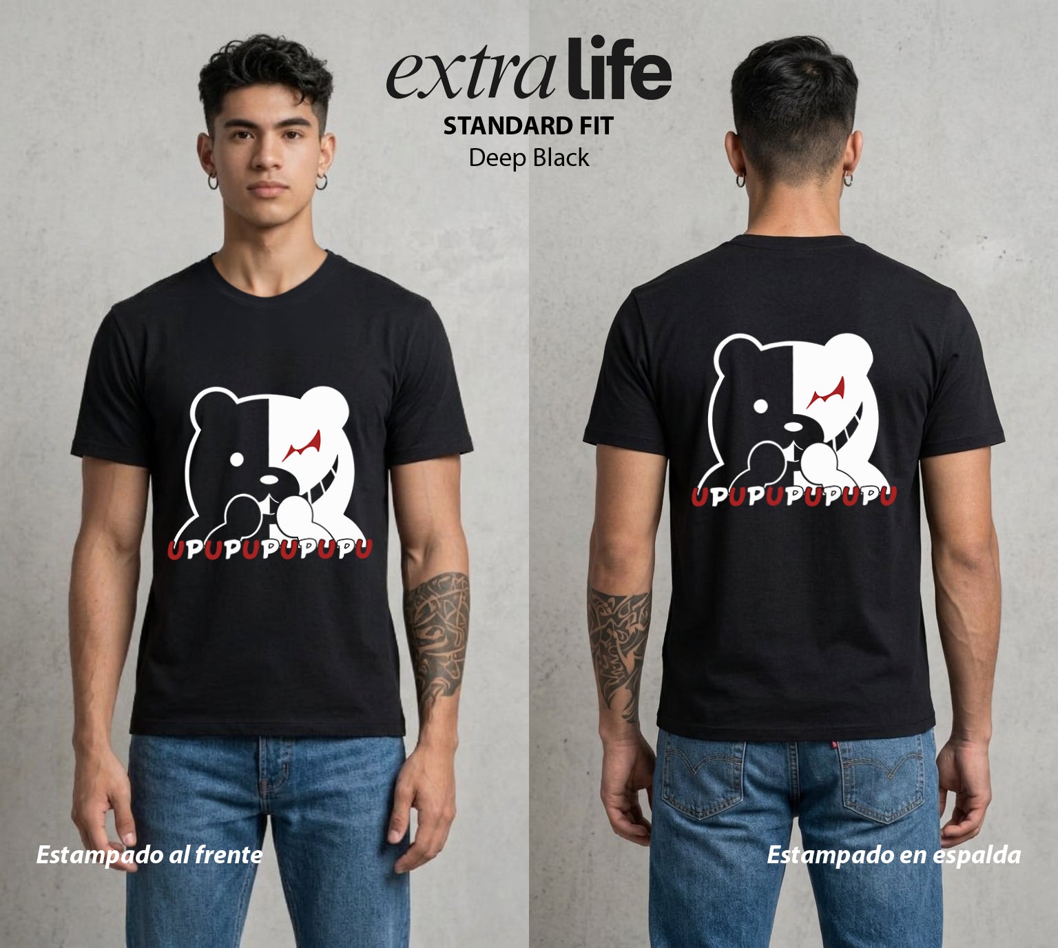 El Juicio Final Escolar | El Osito del Caos #00602 - Playera Standard Fit | Deep Black - Foto en modelo