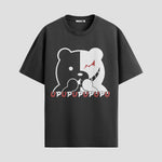 Playera urbana de anime y gaming ExtraLife MX, corte Standard Fit unisex ligero y transpirable en color Deep Black y Pure White, ropa de uso diario para gym y casual.