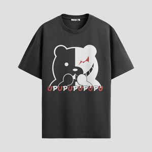 Playera urbana de anime y gaming ExtraLife MX, corte Standard Fit unisex ligero y transpirable en color Deep Black y Pure White, ropa de uso diario para gym y casual.