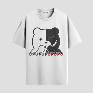 Playera urbana de anime y gaming ExtraLife MX, corte Standard Fit unisex ligero y transpirable en color Deep Black y Pure White, ropa de uso diario para gym y casual.