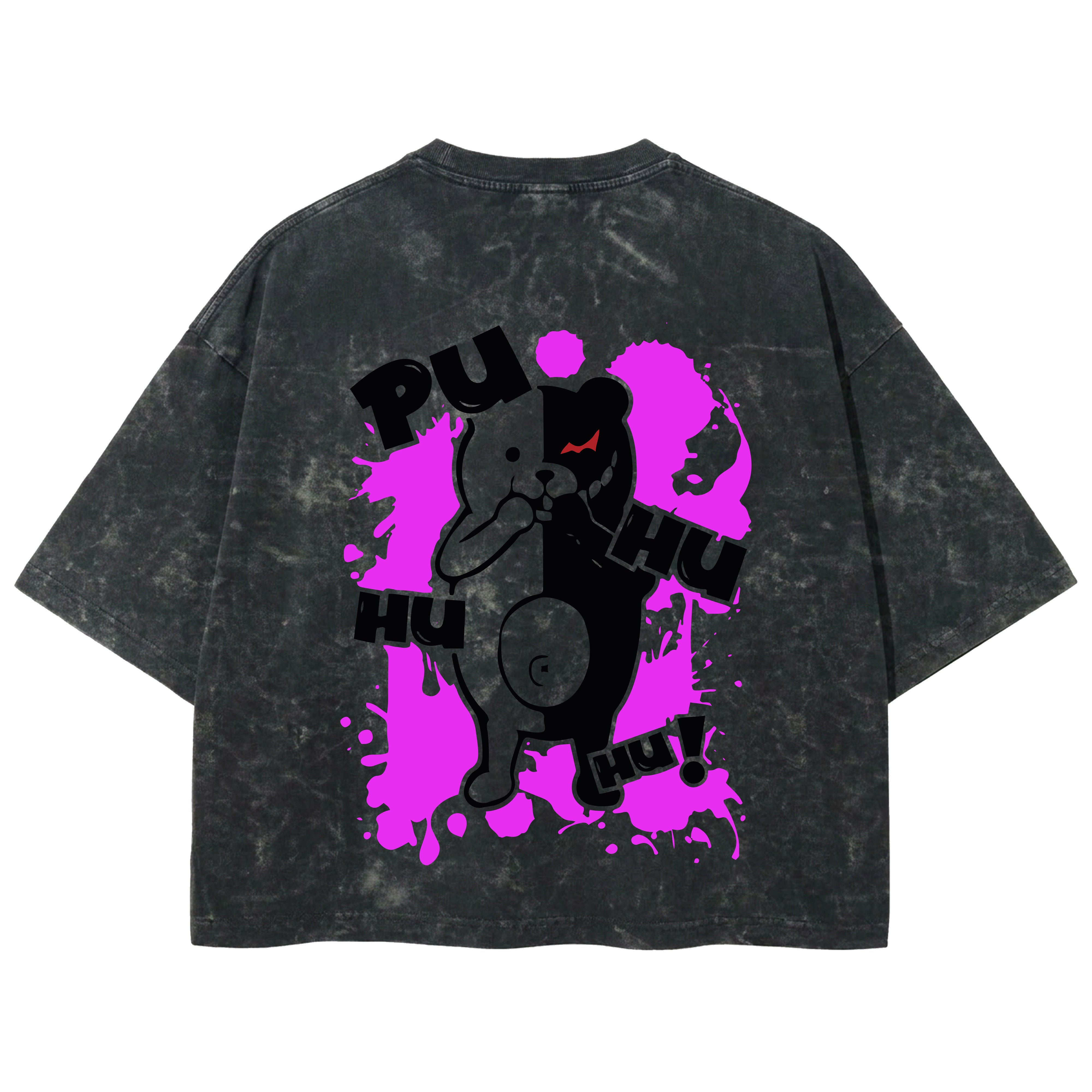 Playera streetwear premium de anime y gaming ExtraLife MX, corte boxy deluxe mineral wash heavyweight en color Acid Wash, moda urbana mexicana de culto.