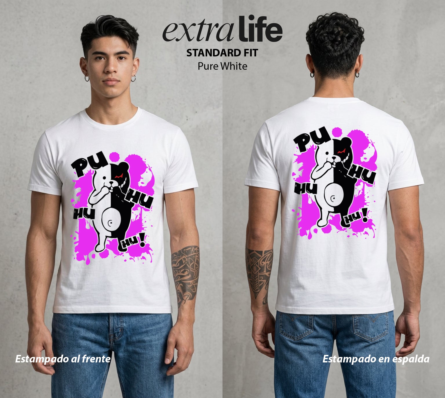 El Juicio Final Escolar | El Oso del Mal #00605 - Playera Standard Fit | Pure White - Foto en modelo