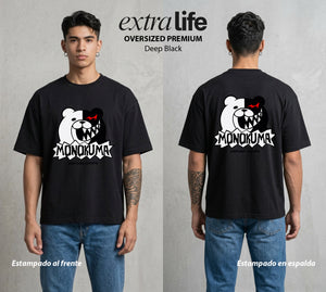 El Juicio Final Escolar | El Osito del Caos #00606 - Playera Oversized Premium | Deep Black - Foto en modelo