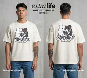 El Juicio Final Escolar | El Osito del Caos #00606 - Playera Oversized Premium | Off White - Foto en modelo