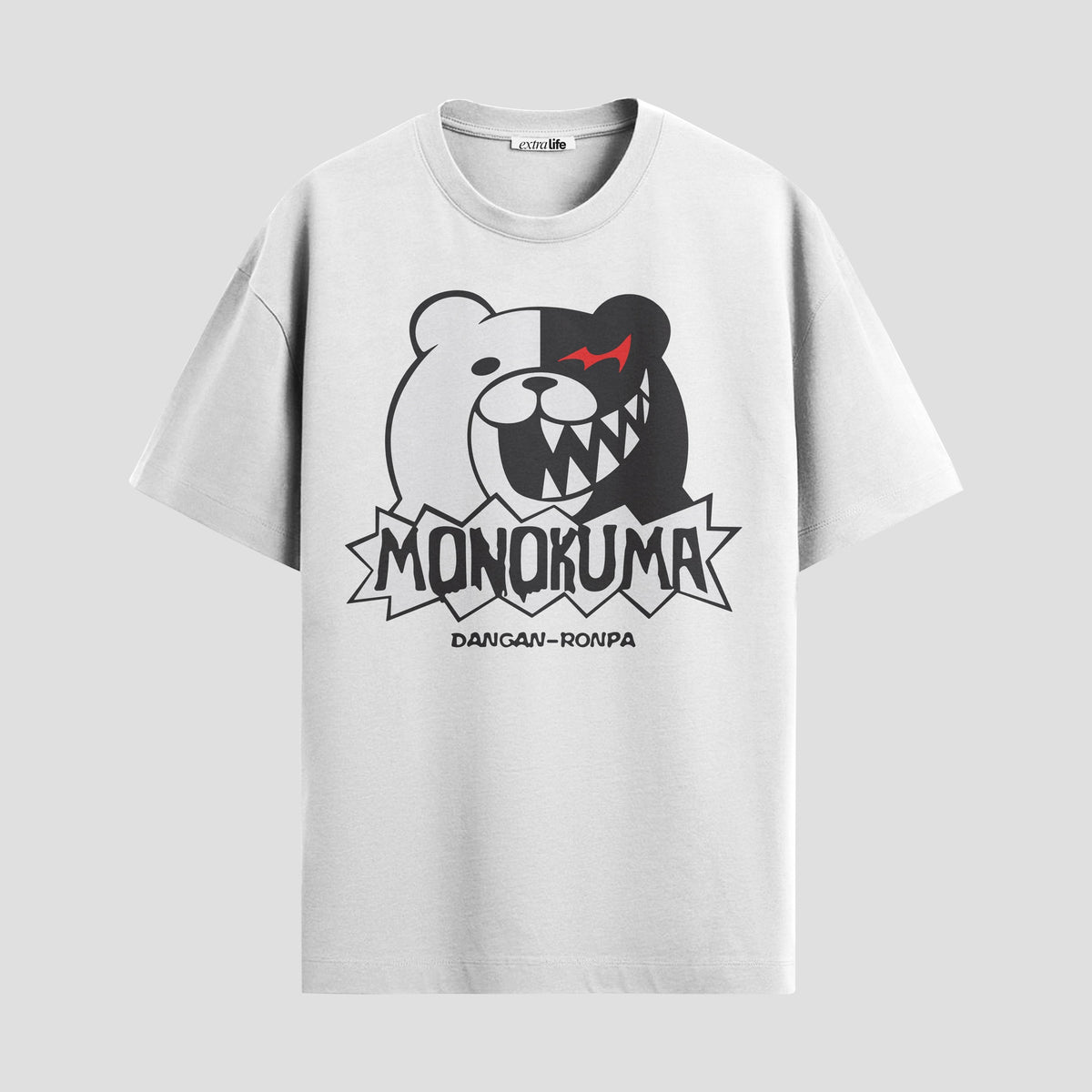 Playera urbana de anime y gaming ExtraLife MX, corte Classic Premium unisex ligero y transpirable en color Deep Black y Pure White, ropa de uso diario para gym y casual.